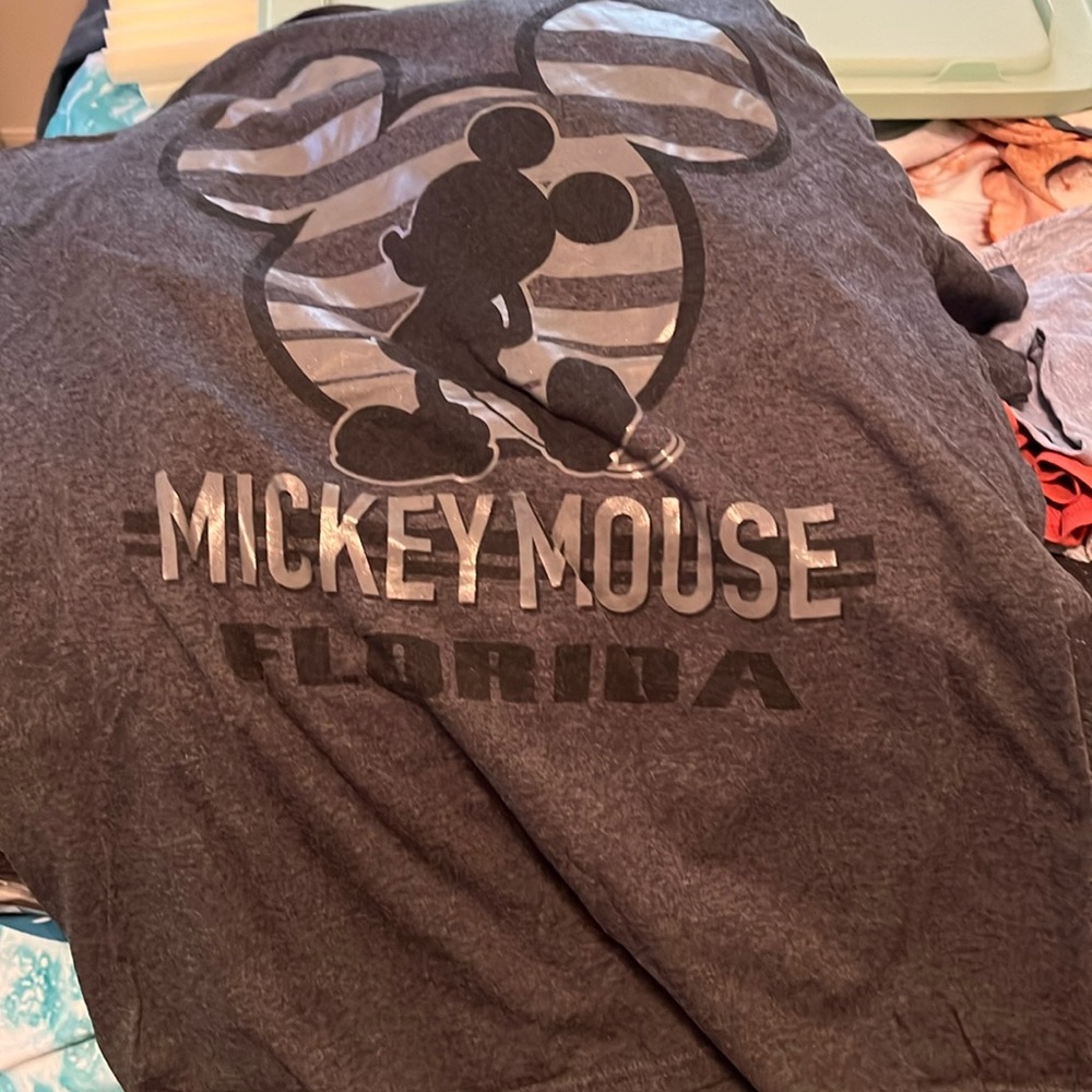 Gray Mickey Mouse Florida t shirt with black color design